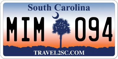 SC license plate MIM094