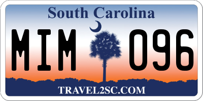 SC license plate MIM096