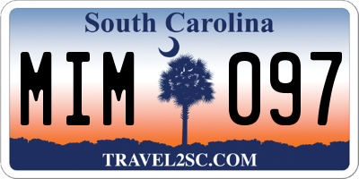 SC license plate MIM097