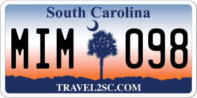 SC license plate MIM098