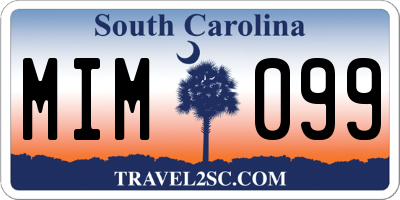SC license plate MIM099