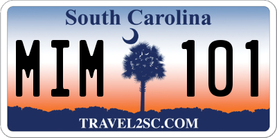 SC license plate MIM101