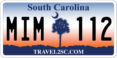 SC license plate MIM112