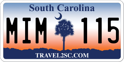 SC license plate MIM115