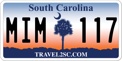 SC license plate MIM117