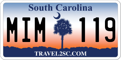 SC license plate MIM119