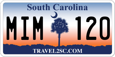 SC license plate MIM120