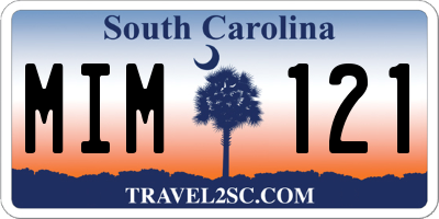 SC license plate MIM121