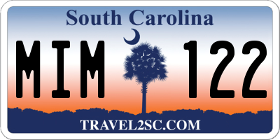 SC license plate MIM122