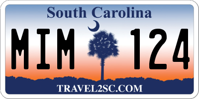 SC license plate MIM124