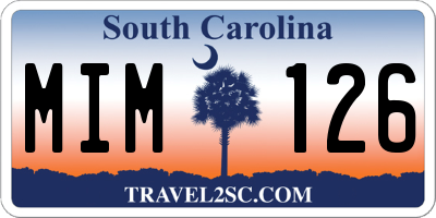 SC license plate MIM126