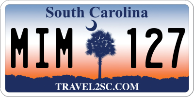SC license plate MIM127