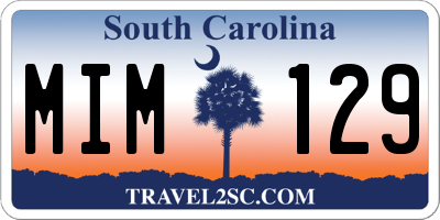 SC license plate MIM129