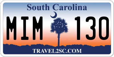 SC license plate MIM130