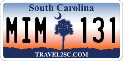 SC license plate MIM131