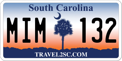SC license plate MIM132