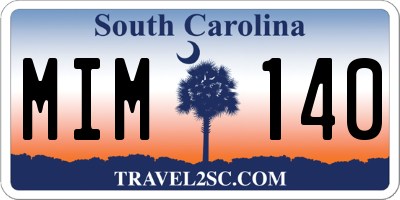 SC license plate MIM140