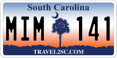 SC license plate MIM141