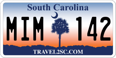 SC license plate MIM142