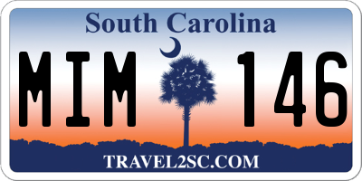 SC license plate MIM146