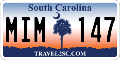SC license plate MIM147