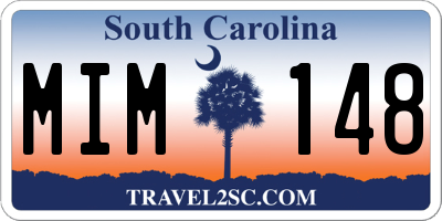 SC license plate MIM148