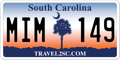 SC license plate MIM149