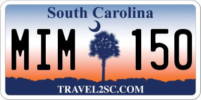 SC license plate MIM150