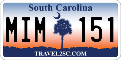 SC license plate MIM151