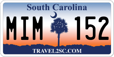 SC license plate MIM152