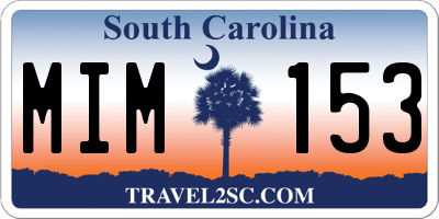 SC license plate MIM153