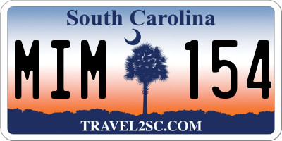 SC license plate MIM154