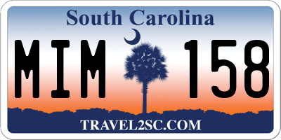SC license plate MIM158