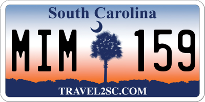SC license plate MIM159