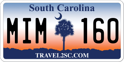 SC license plate MIM160