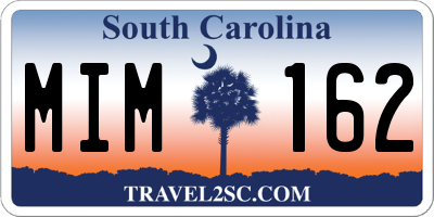 SC license plate MIM162