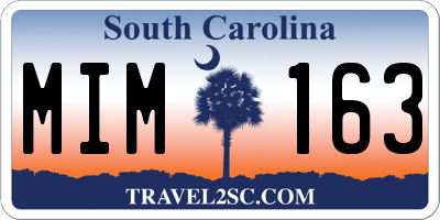 SC license plate MIM163