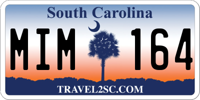 SC license plate MIM164
