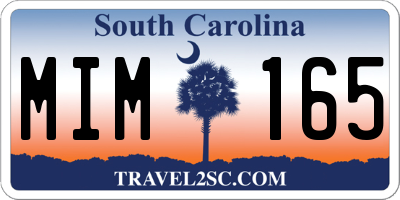 SC license plate MIM165