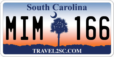 SC license plate MIM166