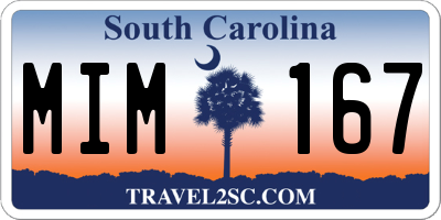SC license plate MIM167