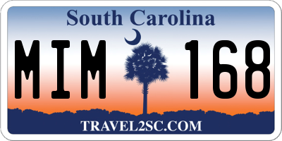 SC license plate MIM168