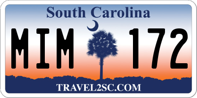 SC license plate MIM172