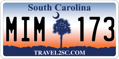 SC license plate MIM173