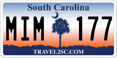 SC license plate MIM177