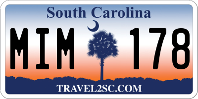 SC license plate MIM178