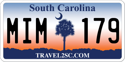SC license plate MIM179