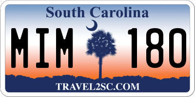 SC license plate MIM180