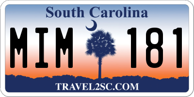 SC license plate MIM181