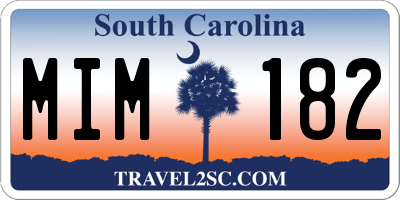 SC license plate MIM182